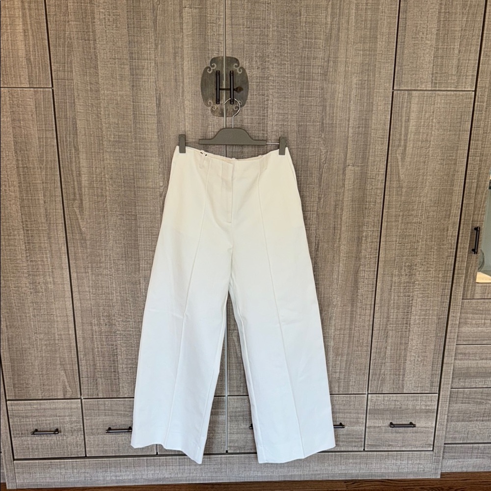 Zara Cream Wide-Leg Trousers
